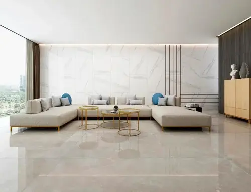 Carrara White Quartz Kitchen Countertop Application