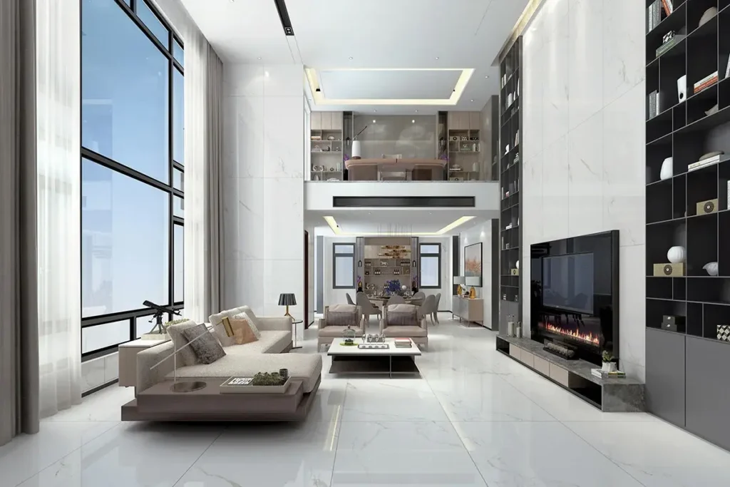 Carrara White Quartz Residential Interior