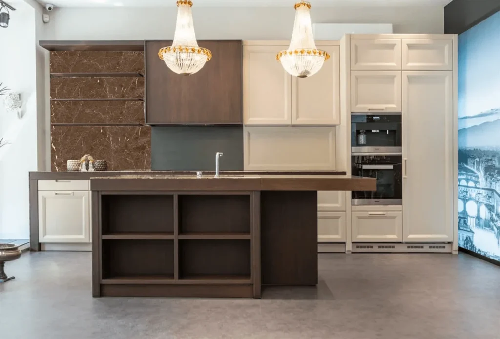 Dark Brown Quartz slab surface for kitchen worktops