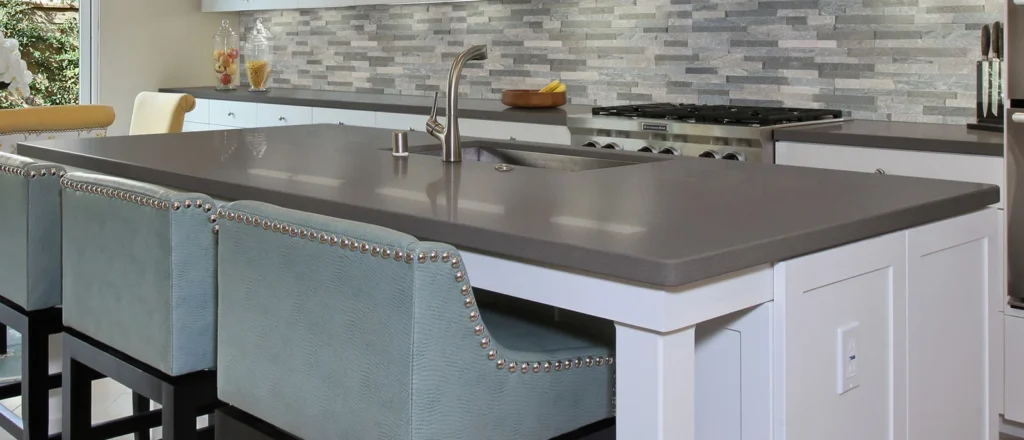 Light Gray Quartz Stone for contemporary kitchen countertops and modern interiors