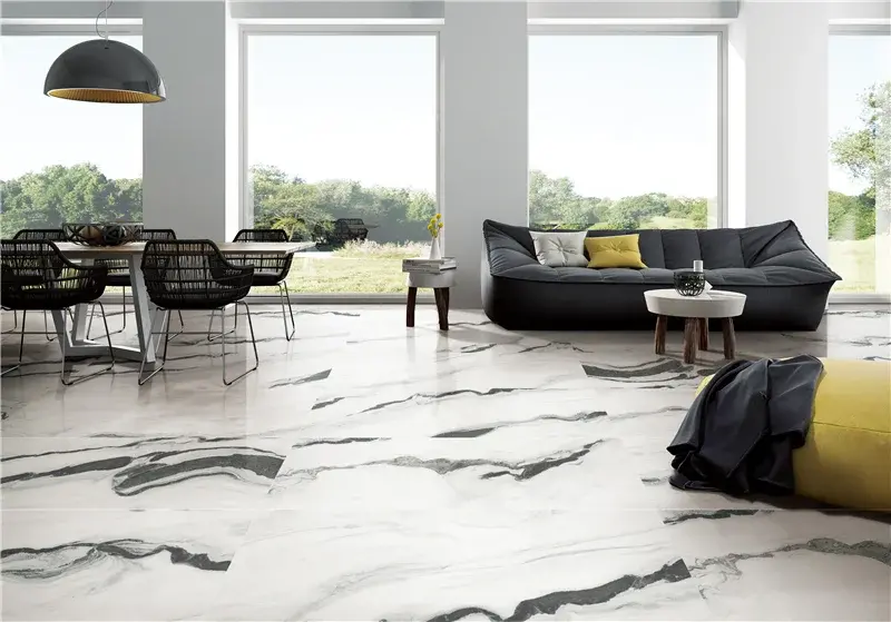 Panda White Quartz Statement Interior Surface