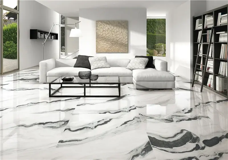 Panda White Quartz Vanity and Commercial Interior