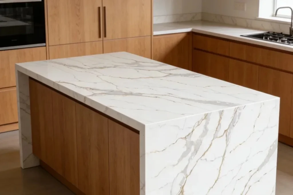 calacatta gold quartz countertop