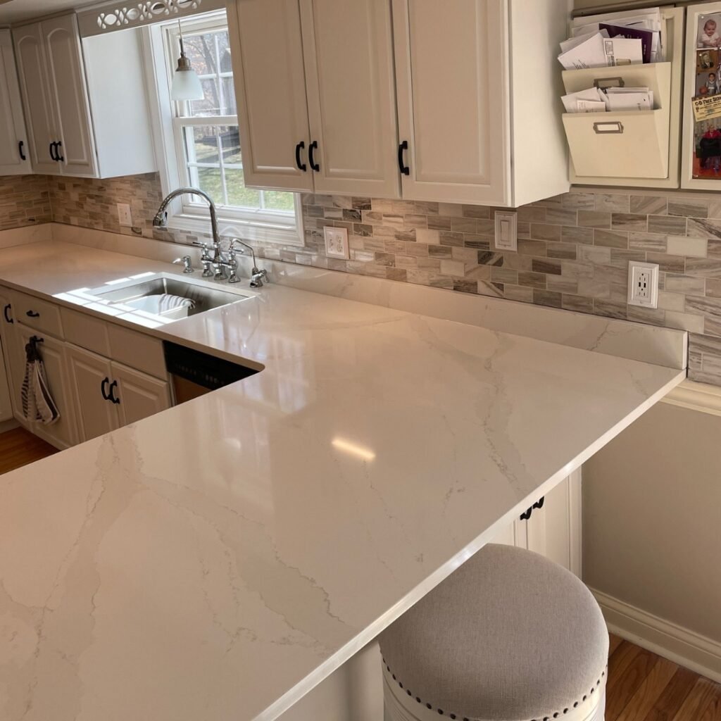 calacatta white quartz countertops