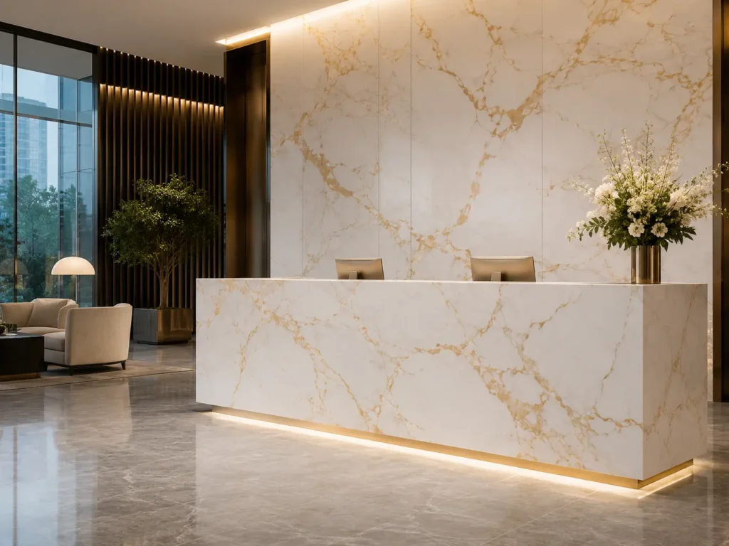 Calacatta Gold Quartz for Commercial Interiors