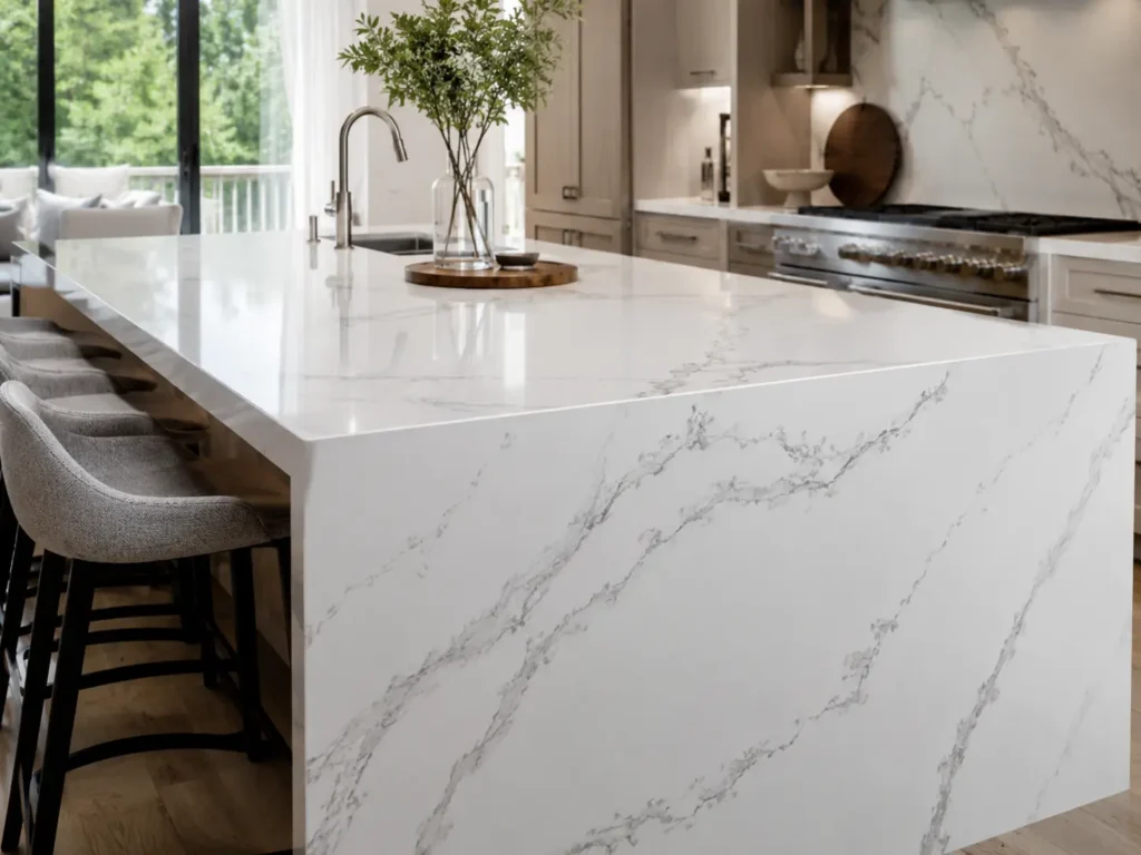 Mitered Edge Vein Quartz
