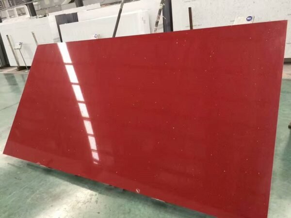 pure Red Quartz slab