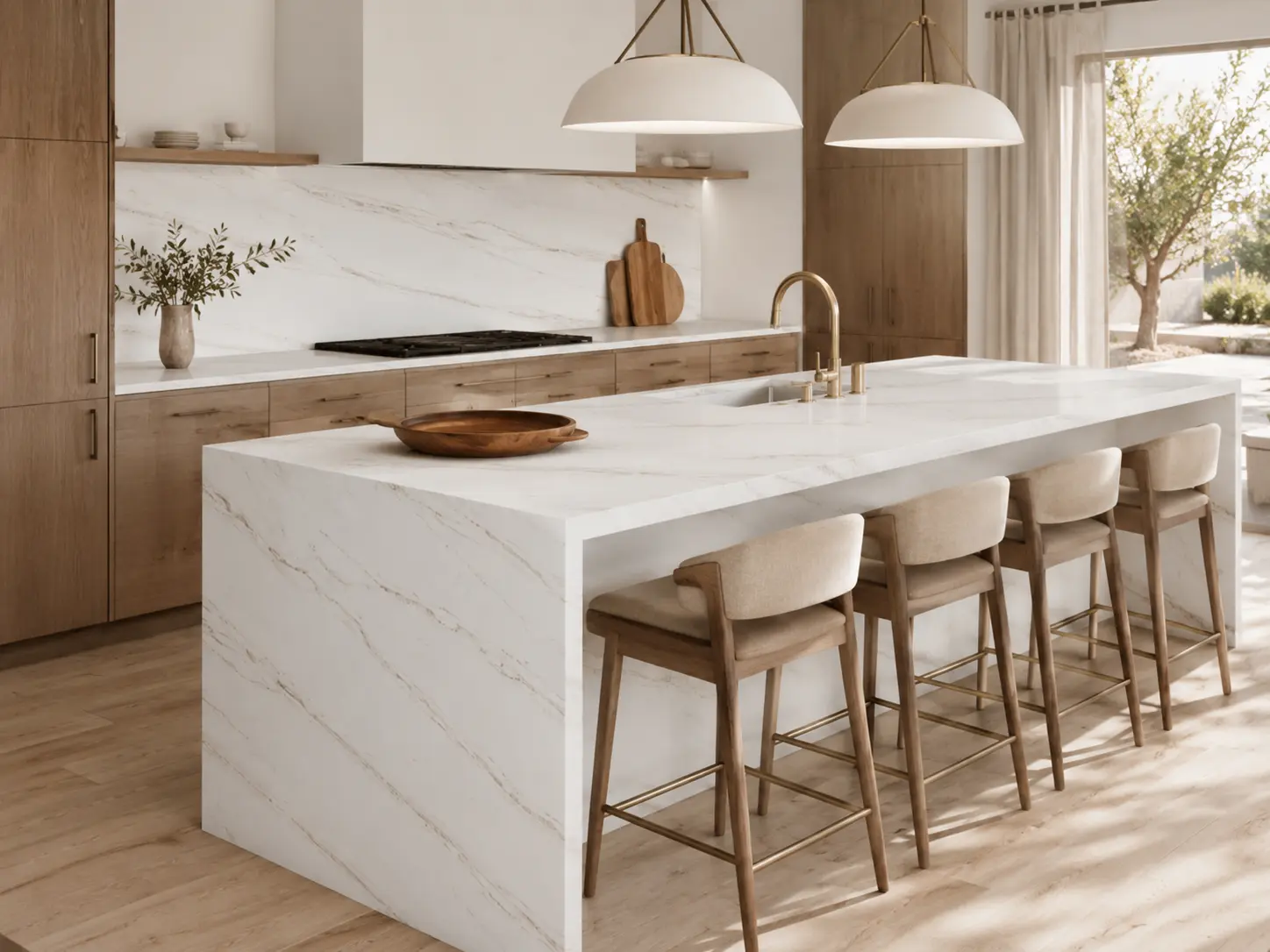 Calacatta Quartz Stone Slab for Kitchen