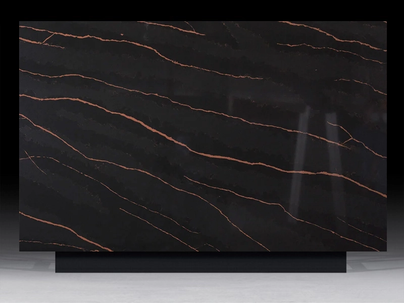 Calacatta black with gold quartz