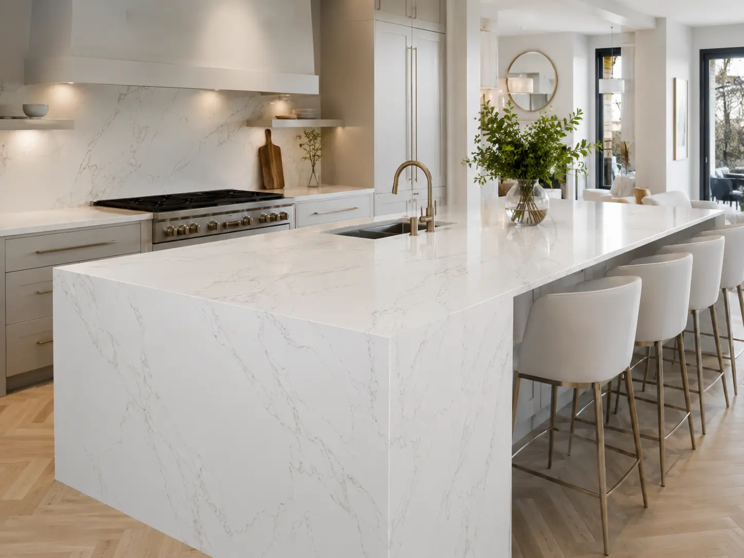 Large Slab Calacatta Quartz Slab