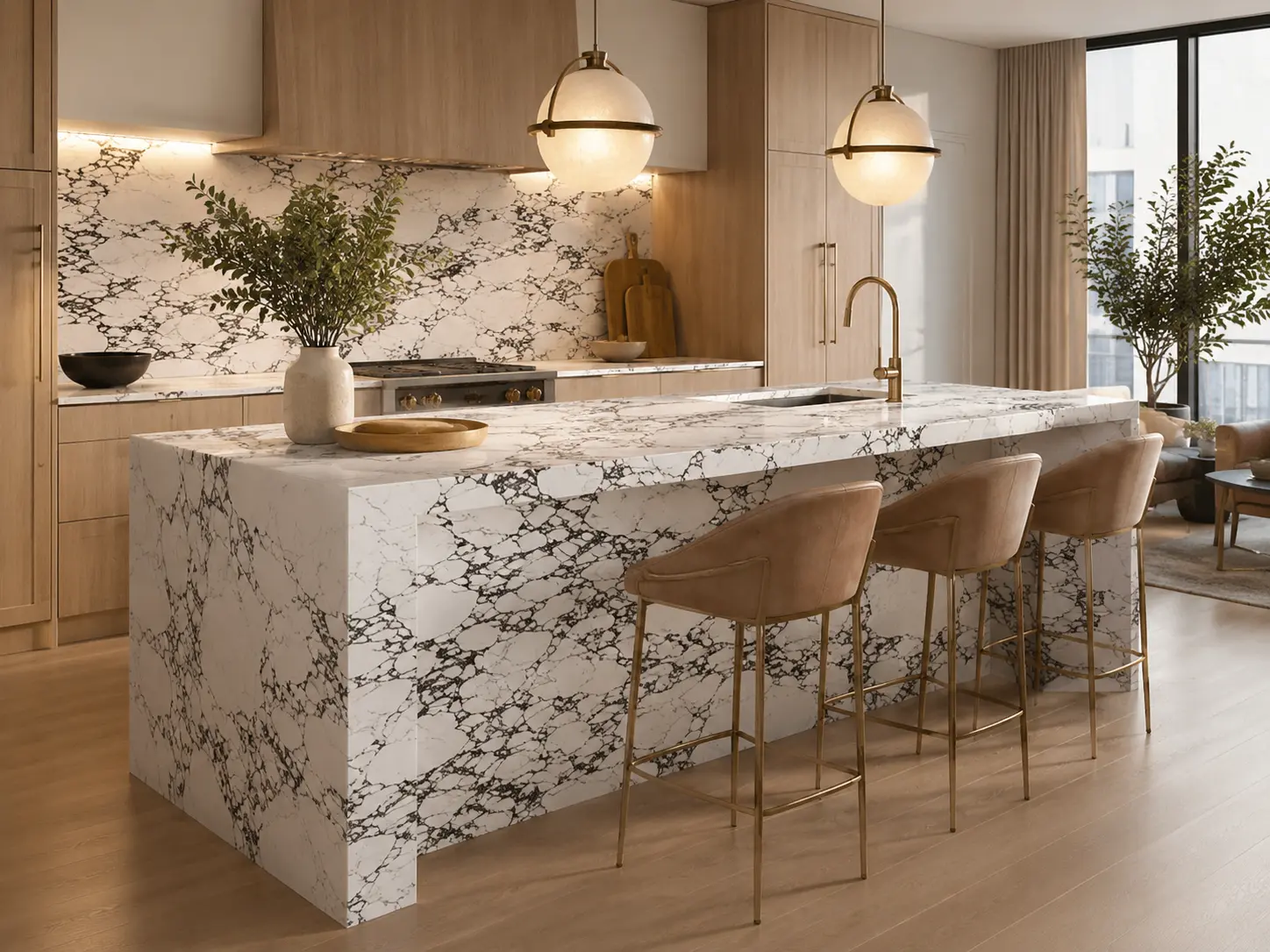 Quartz Slab Kitchen Countertops