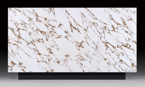 High Gloss Durable Quartz Calacatta Engineered Kitchen Countertop Unique Design Desktop Slab