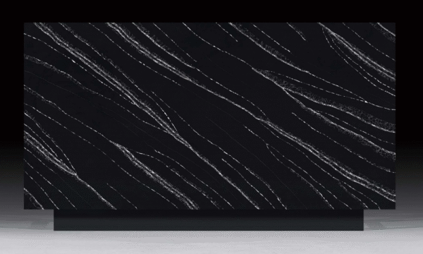 Black Quartz Restaurant Bar Kitchen Countertop White Vein Durable High Quality Artificial Stone Slab Made