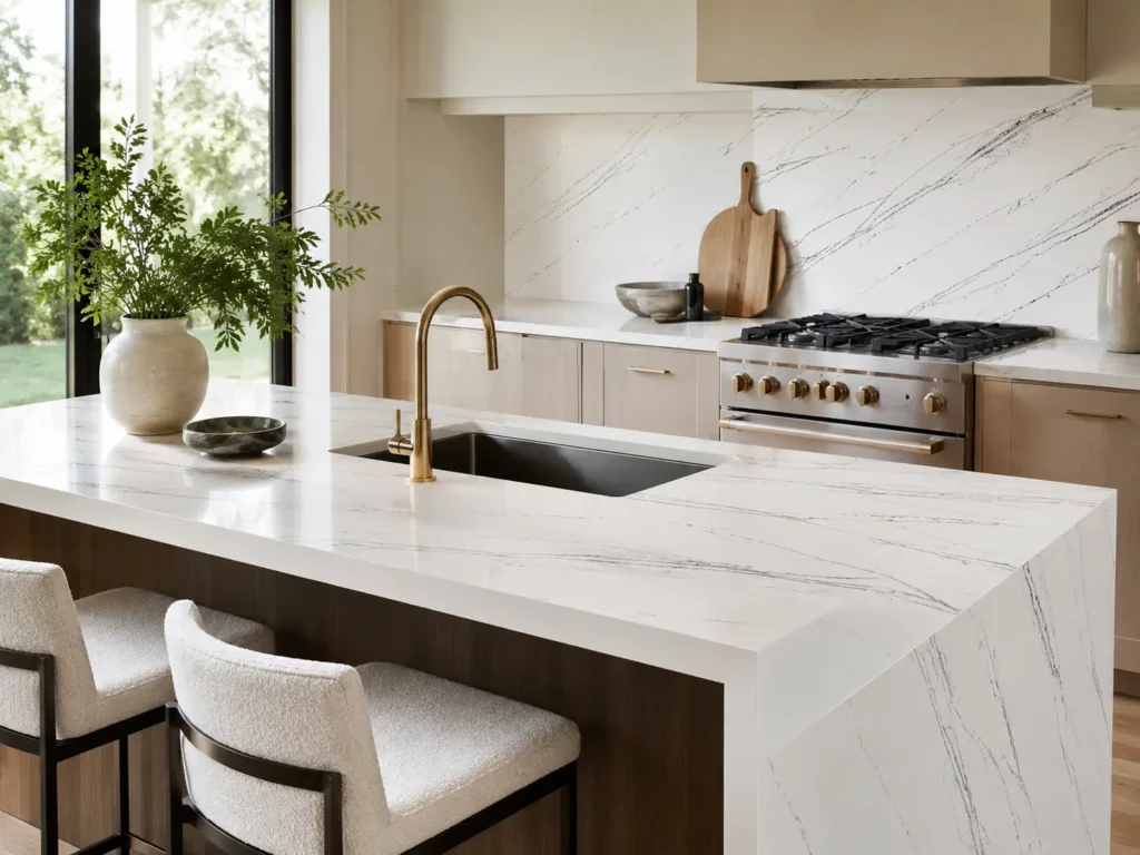 White Calacatta Quartz Countertop