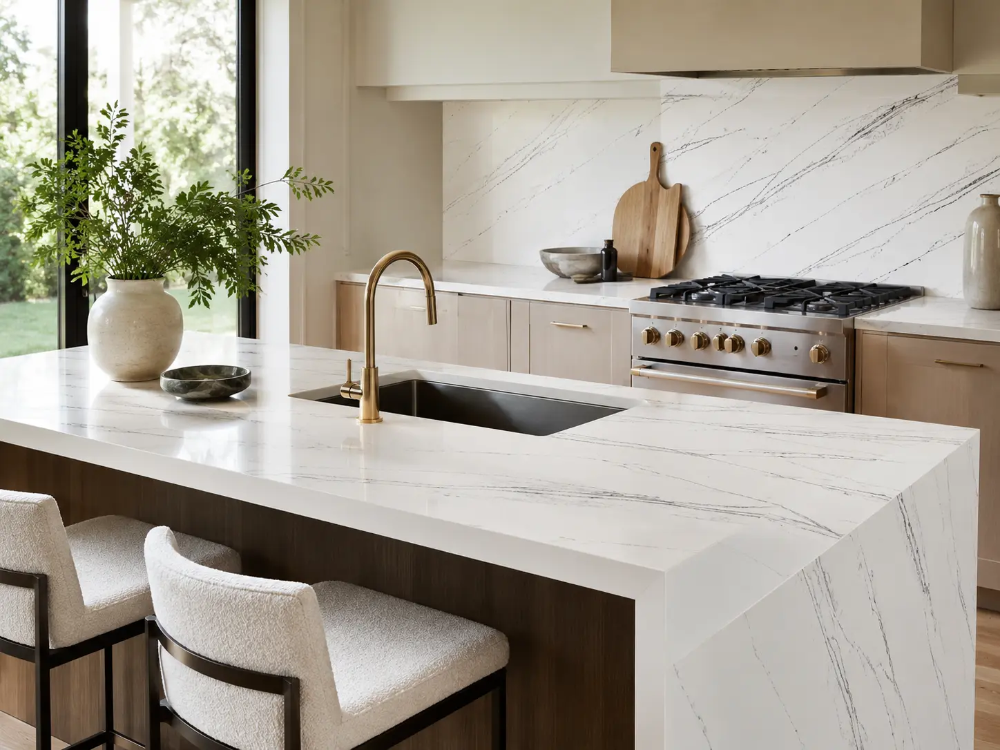 White Calacatta Quartz Countertop