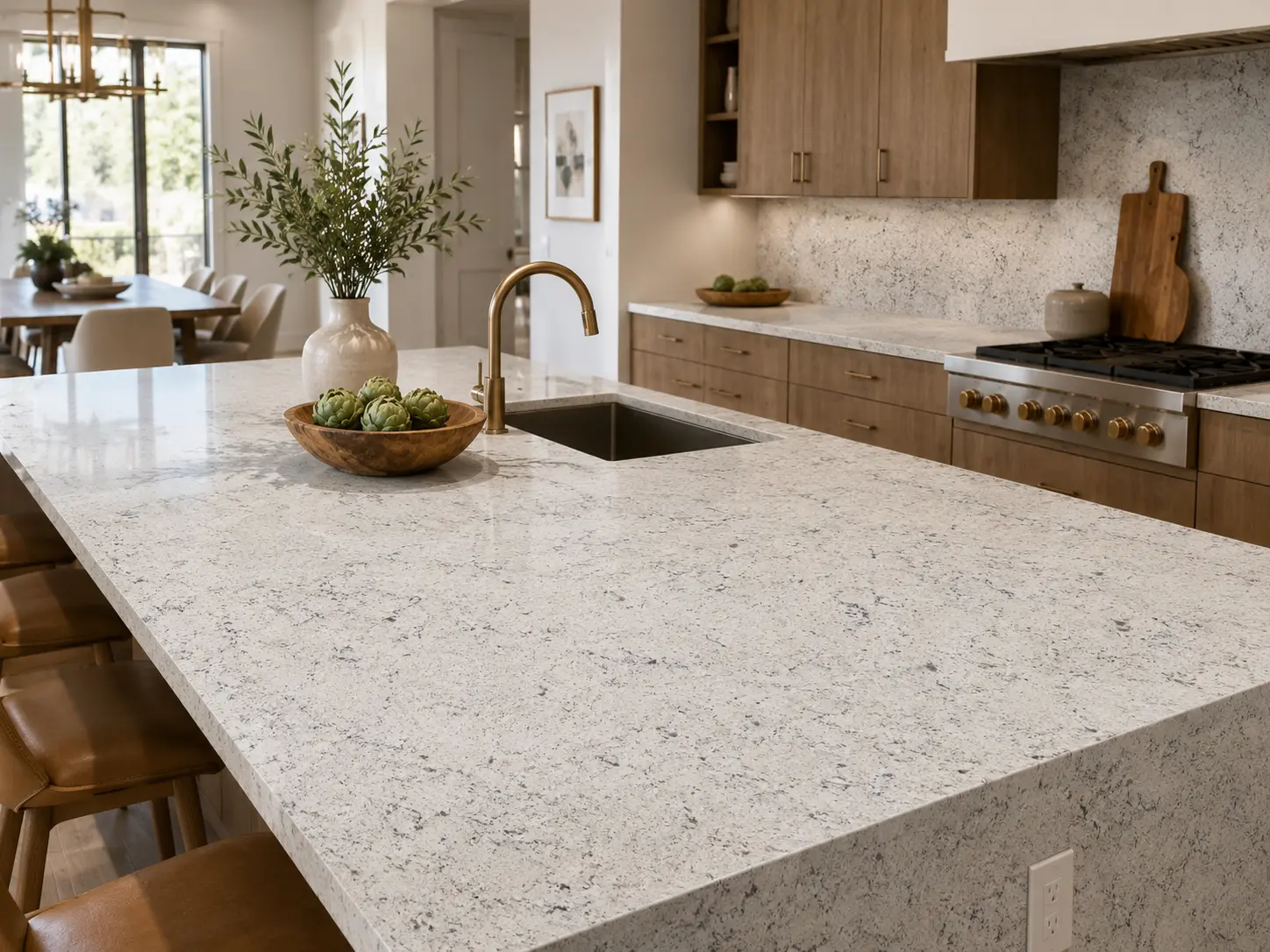 blue and brown quartz countertops