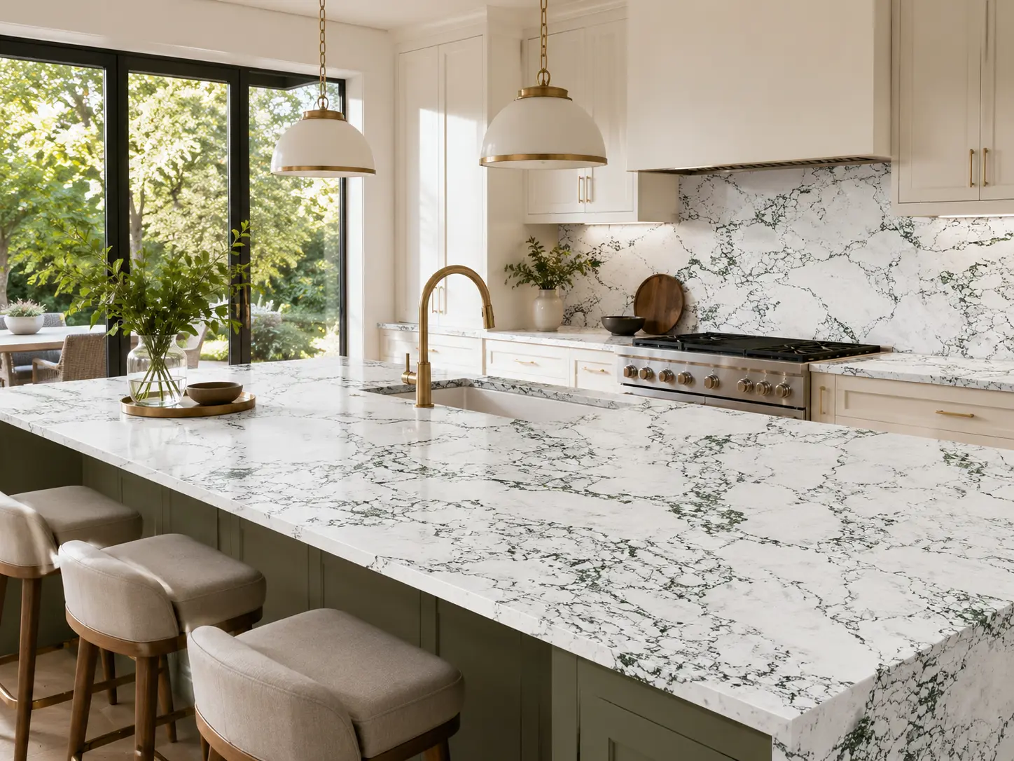 green quartz countertop