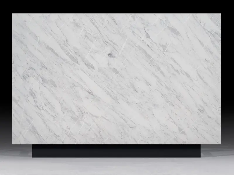 Cirius Grey Quartz countertop featuring soft gray veining over a white base, ideal for modern kitchen and bathroom designs.