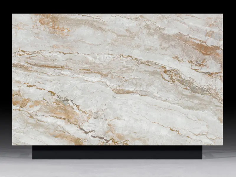 Opulent Calacatta Oro Mesh Quartz Slab A Grand Statement for Luxury Interiors