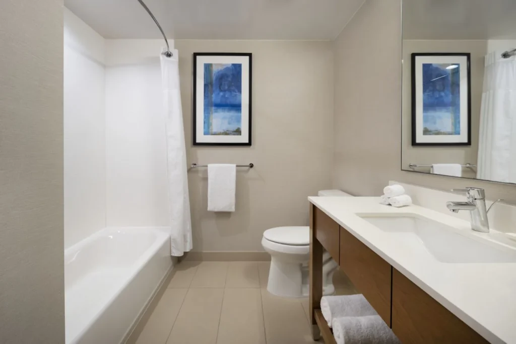 Pure White Quartz Hotel Vanity
