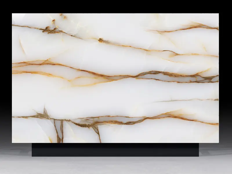 Translucent Golden Onyx Quartz Slab